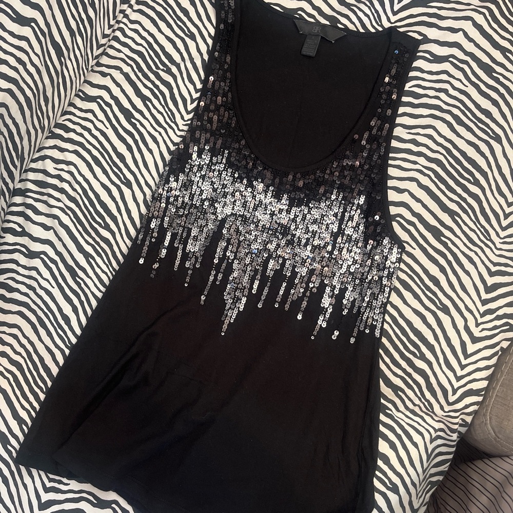 black tank with silver sequin